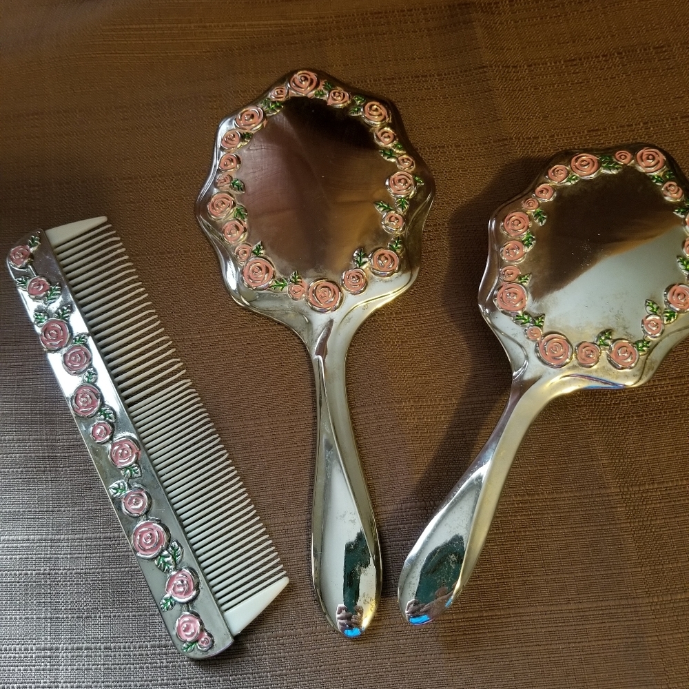 Lovely Mid-Century Brush,Comb,Mirror Set